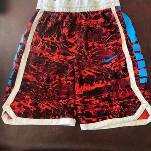 Red blue and white nike dri fit basketball shorts kids large